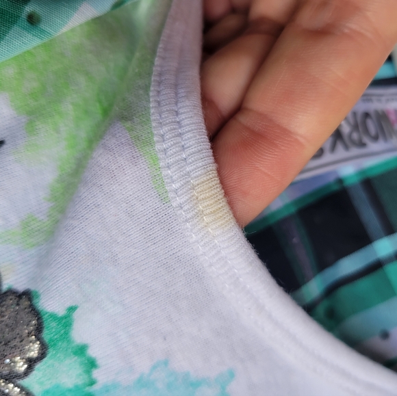 ❤️🩷❤️ 2 in 1 button up and tank size small knitworks cat kitty watercolor plaid - Picture 6 of 9